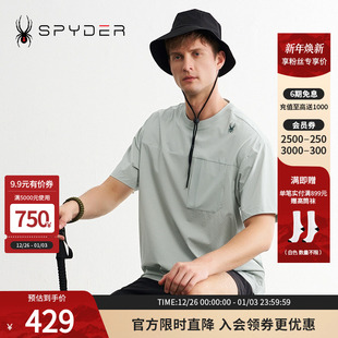 LIFE透气户外休闲运动短袖 男子URBAN T恤24CS439M 新品 SPYDER夏季