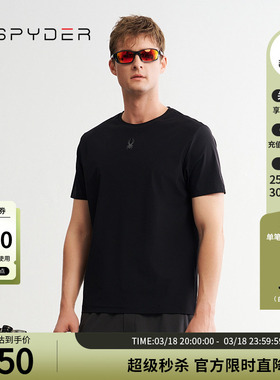 SPYDER蜘蛛春夏男TRAINING简洁休闲弹力运动短袖圆领T恤24ER471M