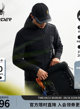 SPYDER蜘蛛秋冬男子舒适防寒保暖针织连帽软壳夹克外套25MF111M