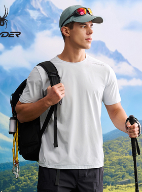 SPYDER蜘蛛春夏男子HIKING吸湿速干舒适运动短袖圆领T恤25CS439M