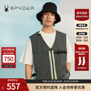 SPYDER蜘蛛男子马甲登山钓鱼多袋宽松网眼356 STYLE背心23CS123M