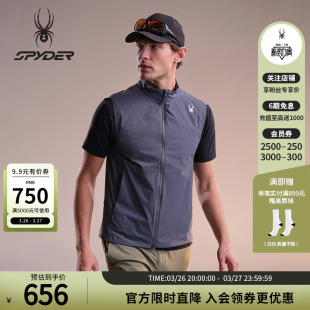 SPYDER蜘蛛春夏男70D尼龙四面弹立领机能夹棉马甲背心02VO26106WM