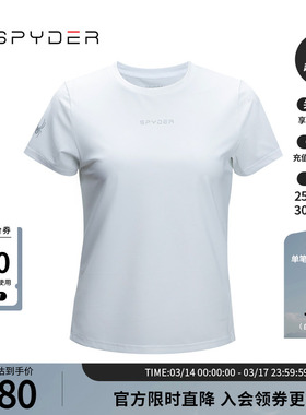 SPYDER蜘蛛夏季女TRAINING圆领透气户外休闲运动短袖T恤24MS424W