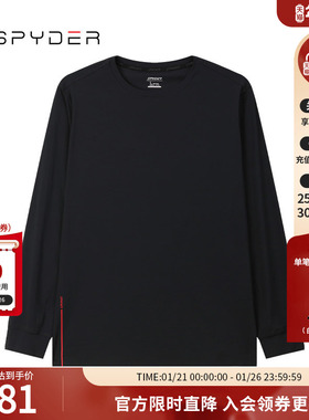 SPYDER蜘蛛秋冬男TRAINING纯色舒适休闲运动长袖圆领T恤24MF455M