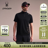 SPYDER蜘蛛春夏男凉感珠地面料半拉链短袖 02OE26101KM 立领POLO衫