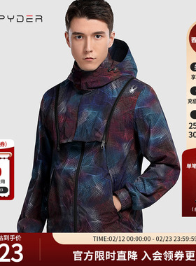 SPYDER蜘蛛春夏男子356STYLE印花时尚百搭可脱连帽夹克20CS105M