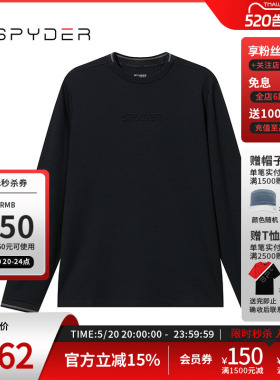 SPYDER蜘蛛春秋男SKI LIFE透气休闲圆领长袖T恤打底上衣24CS425M