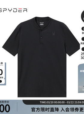 SPYDER蜘蛛春夏男URBAN LIFE罗马布耐磨亨利领短袖POLO衫24ES403M