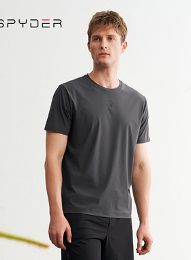 SPYDER蜘蛛春夏男TRAINING简洁弹力干爽休闲短袖圆领T恤24ER471M