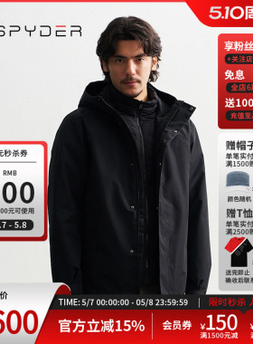 SPYDER蜘蛛秋冬男MOUNTAIN LIFE连帽保暖长袖三合一夹克24EF249M