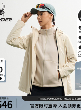 SPYDER蜘蛛秋冬女透气防风防水抓绒夹克休闲运动外套上衣25MF114W