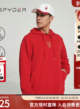 SPYDER蜘蛛春季男女同款URBAN LIFE圆领连帽套头衫卫衣24CS305U