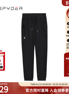 SPYDER蜘蛛春夏女子TRAINING黑色宽松舒适运动收脚长裤24CS556W
