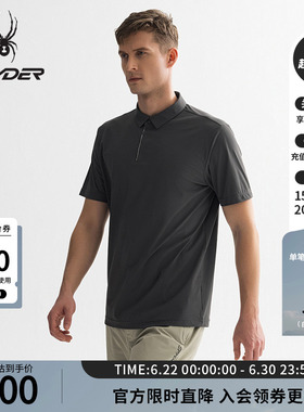 SPYDER蜘蛛春夏男TRAINING凉感经编布透气休闲短袖POLO衫25ES461M