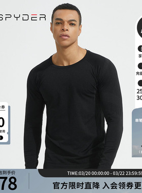 SPYDER蜘蛛秋冬男FREE SKI简约弹力吸湿透气舒适打底上衣22CF403M