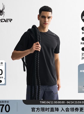 SPYDER蜘蛛春夏男TRAINING凉感舒适透气运动圆领短袖T恤25ES453M