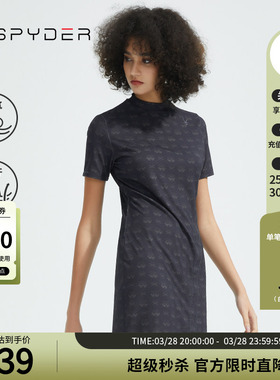 SPYDER蜘蛛女子356 STYLE修身印花显瘦圆领T恤裙连衣裙22CS414W