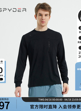 SPYDER蜘蛛春夏男SKI LIFE中意简约针织复合面料圆领卫衣23CS307M