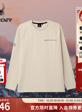 SPYDER蜘蛛秋冬男子华夫格面料休闲运动罗纹圆领长袖T恤25MF405M