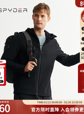 SPYDER蜘蛛秋冬男子MOUNTAIN LIFE透气连帽长袖夹克外套24MF105M
