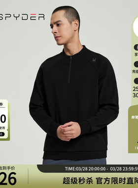 SPYDER蜘蛛春秋男子TRAINING中意简约保暖运动半开领卫衣24MR323M