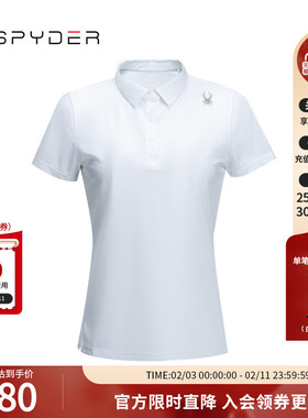 SPYDER蜘蛛春夏女子TRAINING透气休闲运动短袖POLO衫T恤24MS454W