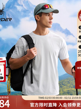 SPYDER蜘蛛春夏男子HIKING吸湿速干舒适运动短袖圆领T恤25CS439M