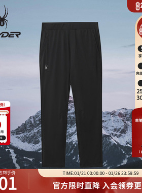 SPYDER蜘蛛春夏男锦氨双面布微收脚针织户外休闲长裤02PO26104KM