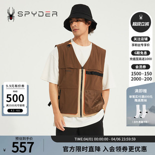 STYLE背心23CS123M SPYDER蜘蛛男子马甲登山钓鱼多袋宽松网眼356