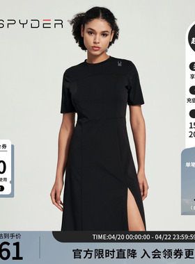 SPYDER蜘蛛春夏女URBAN LIFE舒适圆领收腰开叉休闲连衣裙24CS446W