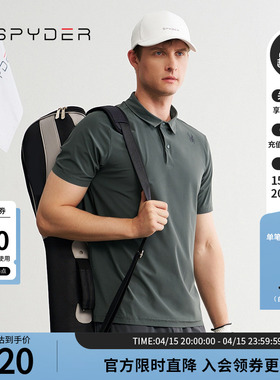 SPYDER蜘蛛春夏男子TRAINING弹力舒适运动短袖POLO衫T恤24ES487M
