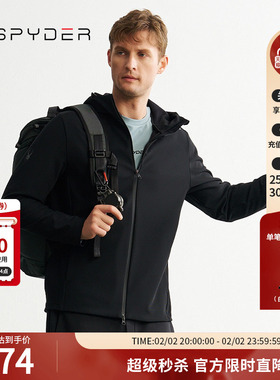 SPYDER蜘蛛秋冬男子MOUNTAIN LIFE透气连帽长袖夹克外套24MF105M