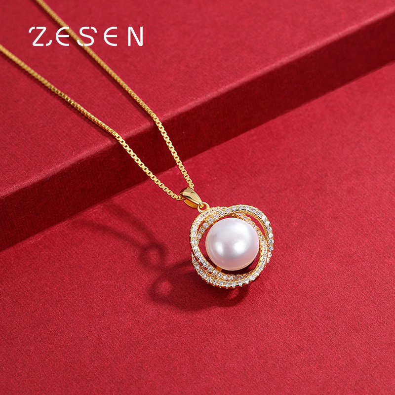 生日礼物珍珠项链送妈妈款送长辈女气质中年纯银首饰复古颈锁骨链