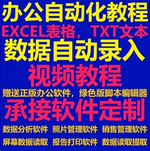 办公自动化视频教程自动录入数据库软件定制开发脚本代码编写教程
