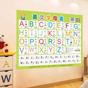 26个英语字母表墙贴大小写abcd二十六个英文启蒙教具挂图装饰