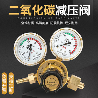 双头二氧化碳减压阀CO2减压器YQT气体钢瓶气表全铜材质阀减压稳压