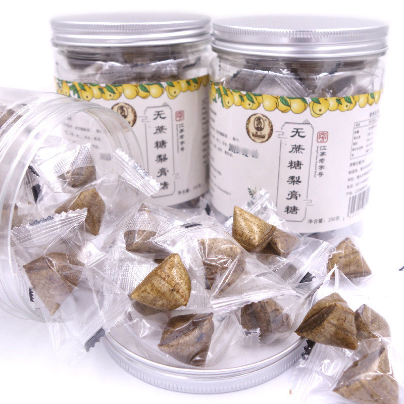 常州特产康王无蔗糖梨膏糖200克/桶古法秘制秋梨膏润喉护嗓薄荷糖