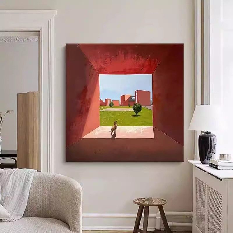 侘寂风餐厅挂画多巴胺客厅沙发背景墙装饰画小众艺术卧室挂画,家居饰品,现代装饰画,淘宝优惠券,粉丝福利购,淘宝优惠卷