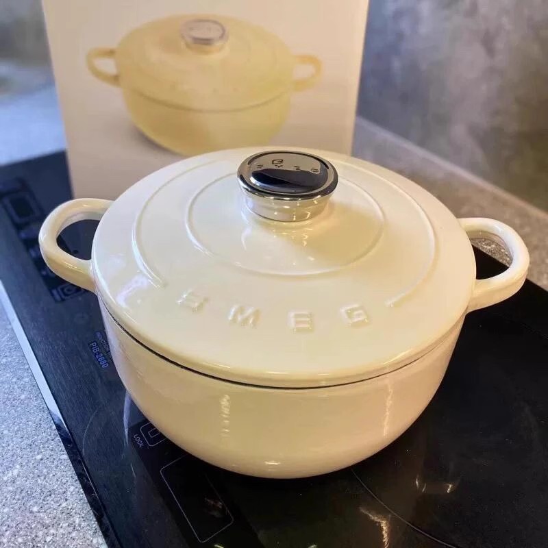 SMEG斯麦格珐琅锅24cm炖锅汤锅