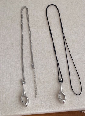 长款皮绳不规则镂空吊坠项链女轻奢小众高级感挂脖锁骨链时尚配饰