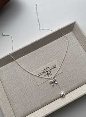 轻奢蝴蝶结优雅简约爱心锁骨链