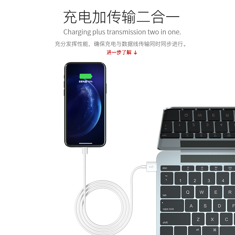 原装正品iphone7数据线认证xr/Max/20W原厂6sp适用苹果12/8plus/11pro手机PD闪快充ipad冲18W充电器头加长2米