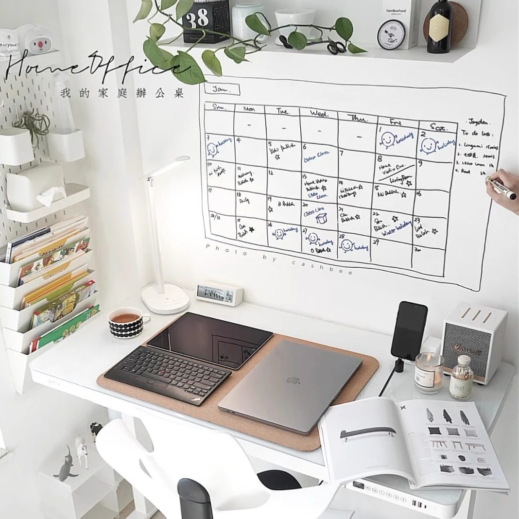 双层磁性白板墙贴家用办公可磁吸写字板磁力珐琅照片墙书桌上墙文化装饰儿童教学可擦写无尘学习画画留言黑板