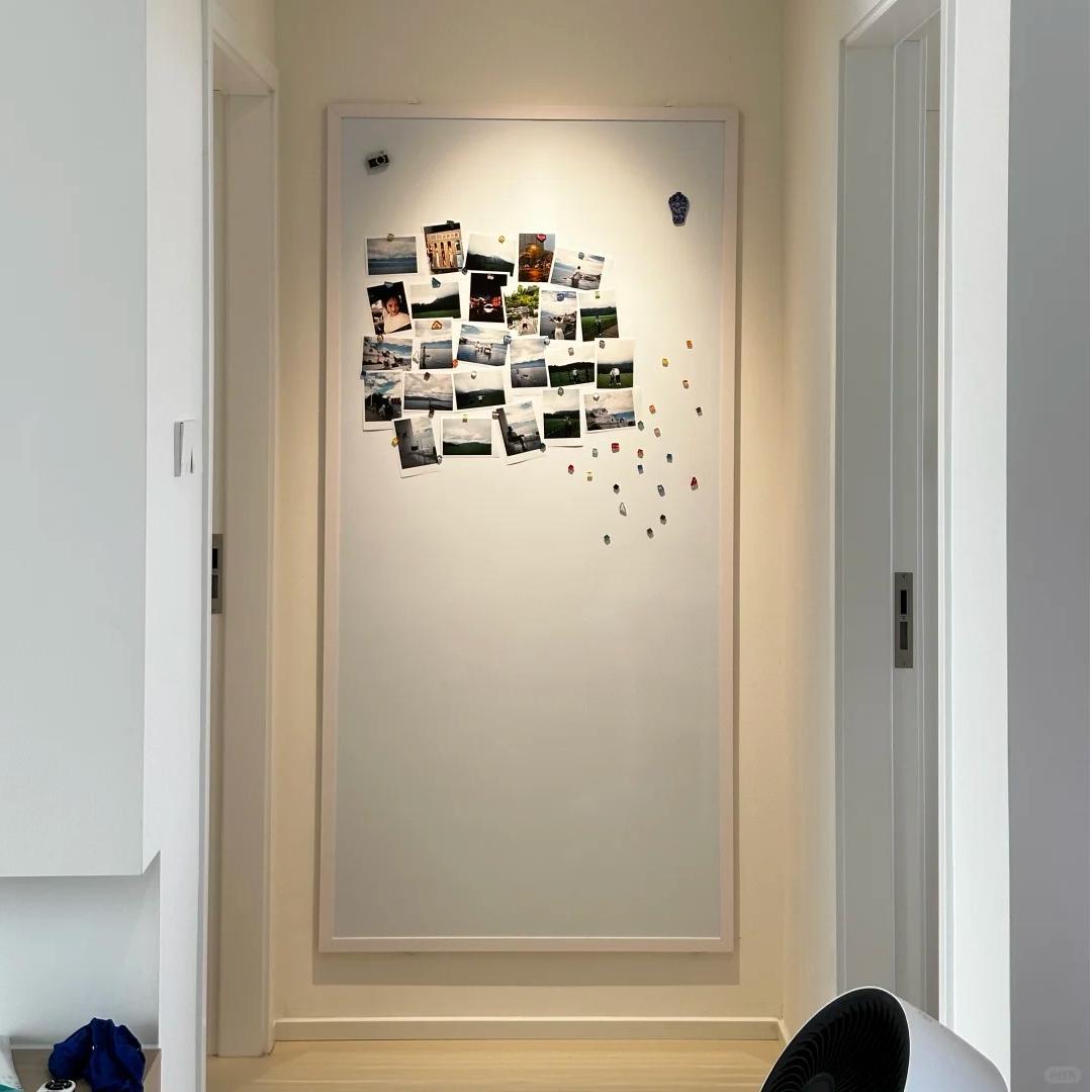 双层磁性白板墙贴强磁吸家用照片展示板可磁力上墙自粘冰箱贴装饰贴儿童画写字板可擦写无尘黑板贴玄关文化墙图片