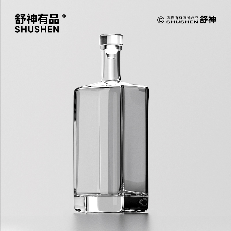 酒瓶高档玻璃白酒瓶空酒瓶子一斤装私人订制礼盒包装密封瓶食品级