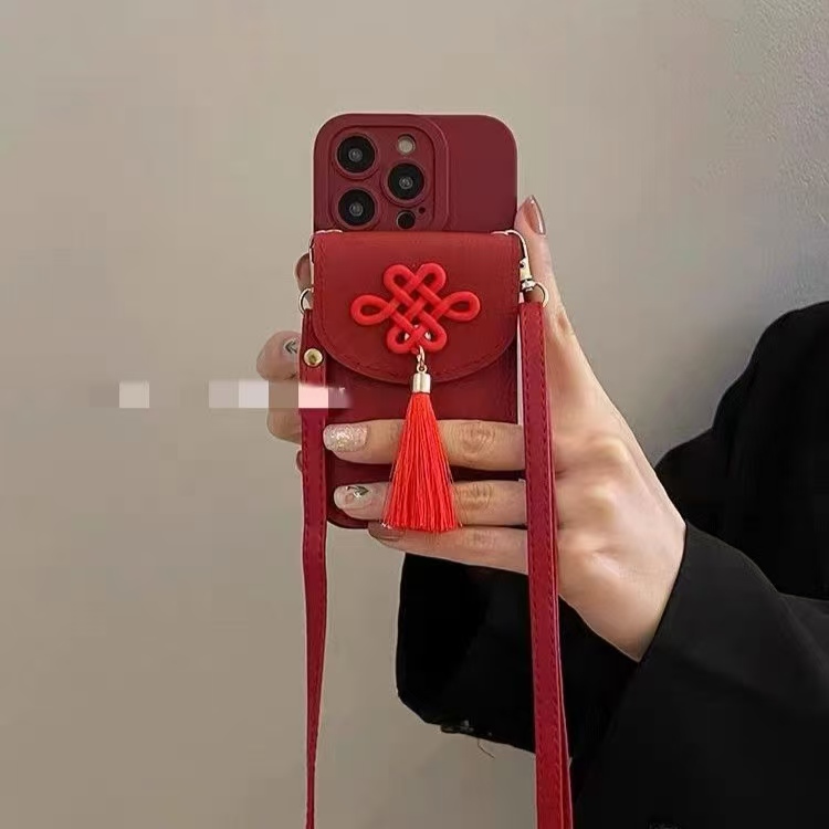 适用oppoA6软硅胶喜庆中国结卡包