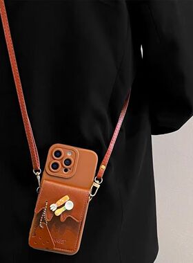 创意ins立体叉勺奶酪卡包适用vivoY500手机壳T4x斜挎绳y35y37m趣味y91y93潮牌y200GT软硅胶z6z5z3少女nex3s套