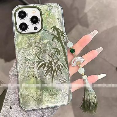 适用荣耀x60i软硅胶古风竹林