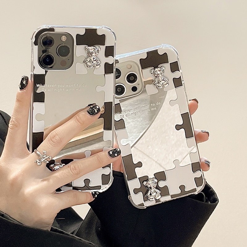 适用三星Galaxy镜面拼图立体小熊