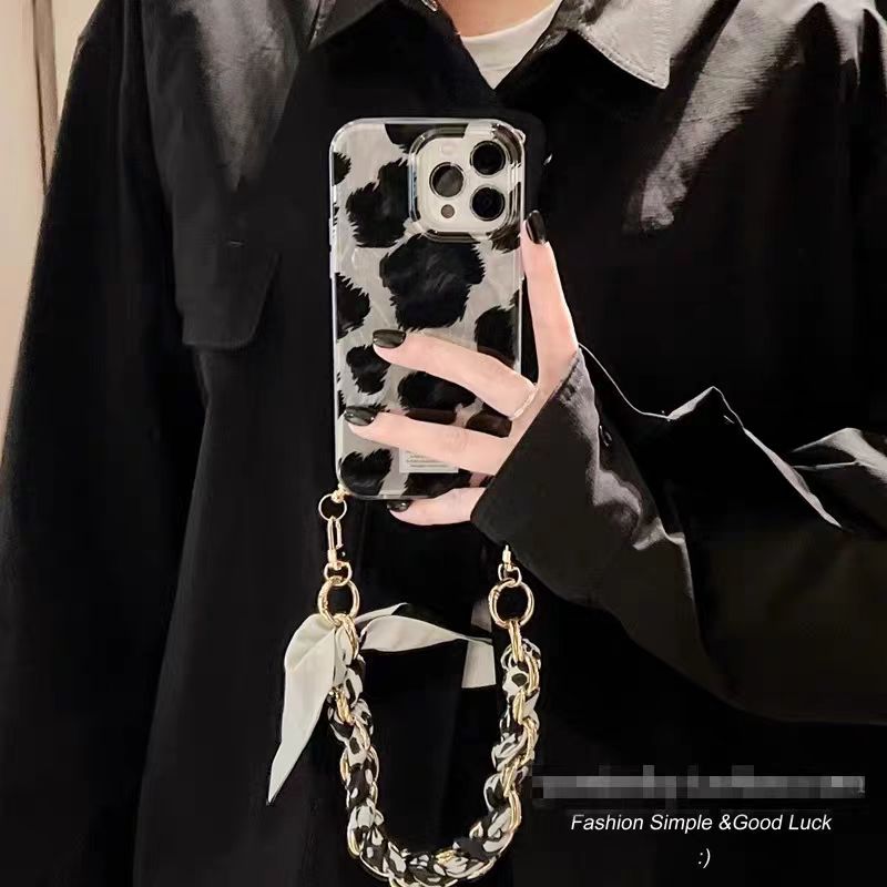 适用三星s24软硅胶小众黑豹纹